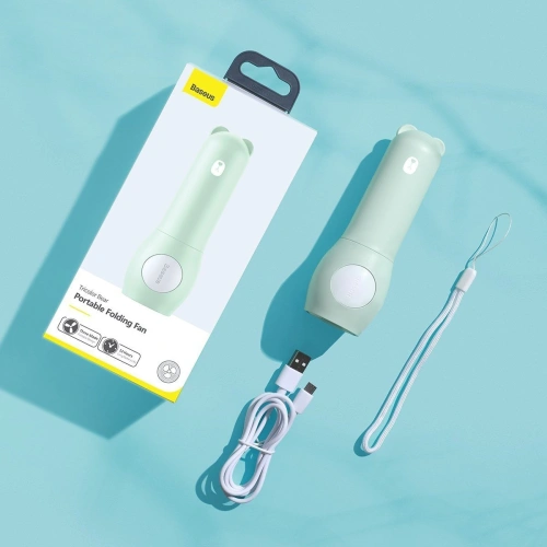 Przenośny wentylator ręczny Baseus Tricolor Bear (zielony)