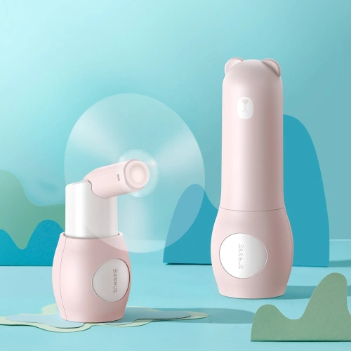 Przenośny wentylator ręczny Baseus Tricolor Bear (różowy)