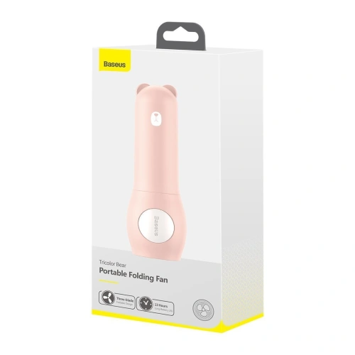 Przenośny wentylator ręczny Baseus Tricolor Bear (różowy)