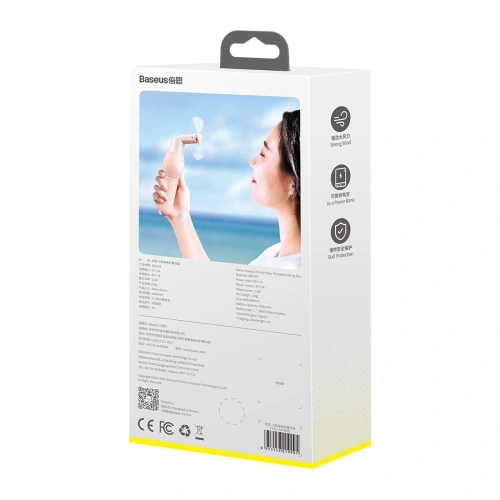 Przenośny wentylator ręczny Baseus Tricolor Bear (różowy)