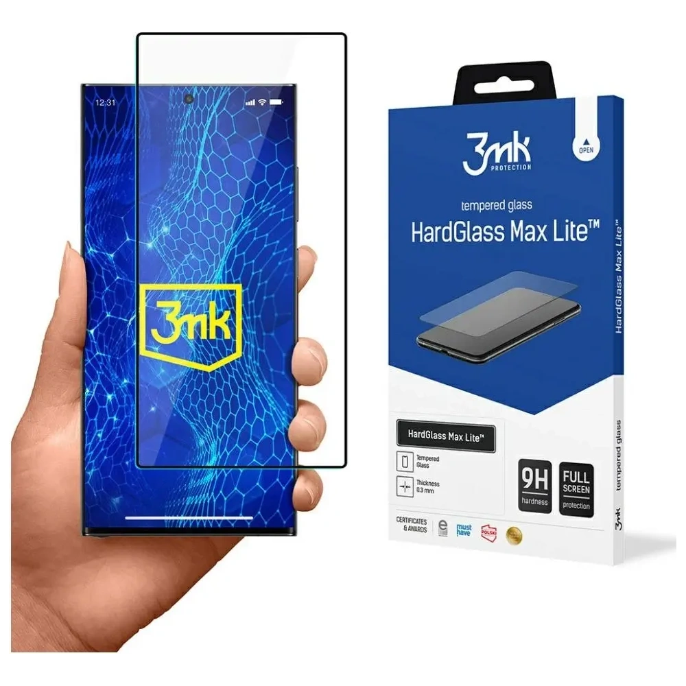 Hurtownia GSM - Sticlă securizată 3MK HardGlass Max Lite pentru Samsung Galaxy S24 Ultra neagră - 3MK16160 - {ean13} - Hurt