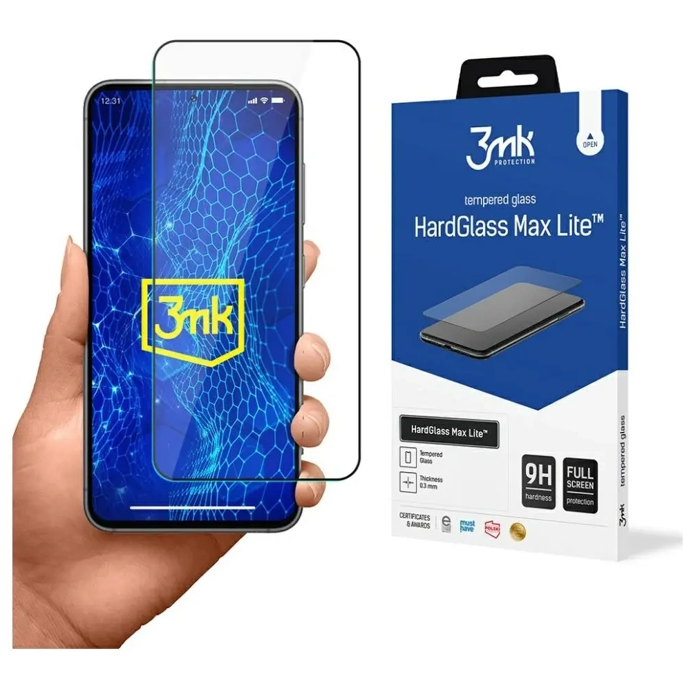 Hurtownia GSM - Sticlă securizată 3MK HardGlass Max Lite pentru Samsung Galaxy S24+ Plus neagră - 3MK16161 - {ean13} - Hurt
