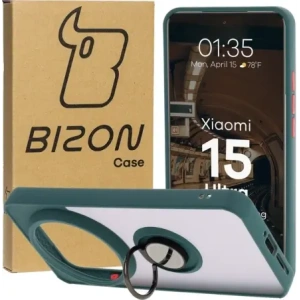 Wholesale Bizon Case Hybrid Ring Xiaomi 15 Ultra smoked with a dark green frame - BIZ9155 - {ean13} - Hurt
