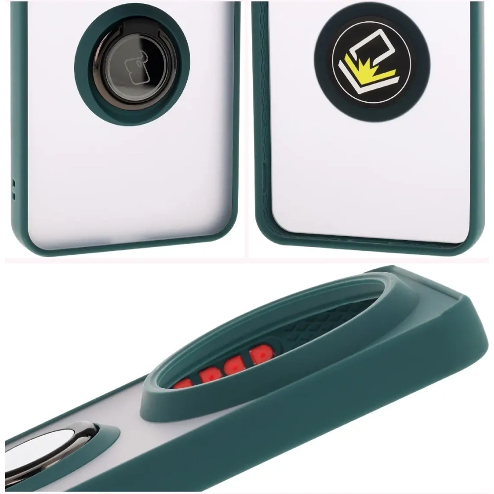Wholesale Bizon Case Hybrid Ring Xiaomi 15 Ultra smoked with a dark green frame - BIZ9155 - {ean13} - Hurt