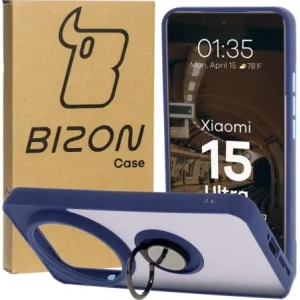 Hurtownia GSM - Husa Bizon Case Hybrid Ring Xiaomi 15 Ultra fumurie cu un cadru albastru marin - BIZ9156 - {ean13} - Hurt
