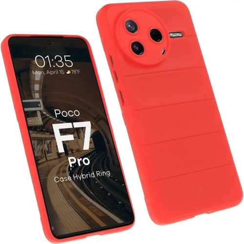 Pancerne etui Bizon Case Tur do Xiaomi Poco F7 Pro czerwone