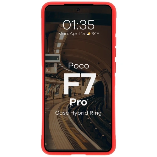 Pancerne etui Bizon Case Tur do Xiaomi Poco F7 Pro czerwone