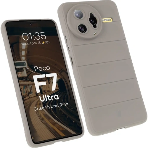 Pancerne etui Bizon Case Tur do Xiaomi Poco F7 Ultra jasnoszare