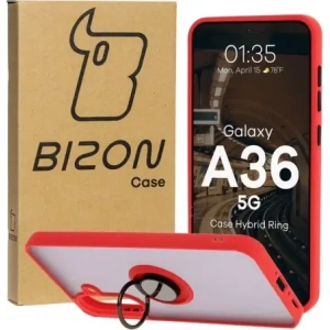 Hurtownia GSM - Husa hibrid Bizon Case pentru Samsung Galaxy A36 5G fumurie cu ramă roșie - BIZ9163 - {ean13} - Hurt
