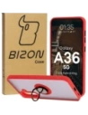 Hurtownia GSM - Bizon Case Hybrid Gyűrű Samsung Galaxy A36 5G füstös piros kerettel - BIZ9163 - {ean13} - Hurt