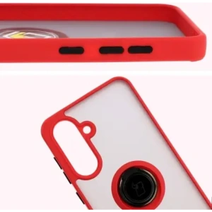 Hurtownia GSM - Husa hibrid Bizon Case pentru Samsung Galaxy A36 5G fumurie cu ramă roșie - BIZ9163 - {ean13} - Hurt