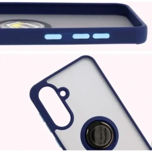 Hurtownia GSM - Bizon Case Hybrid Ring Samsung Galaxy A36 5G fumuriu cu ramă albastră închisă - BIZ9164 - {ean13} - Hurt