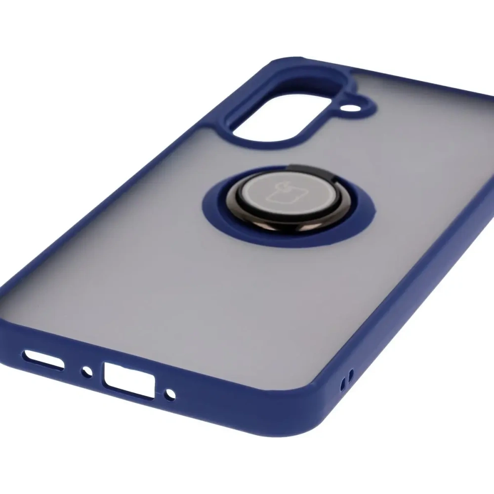 Wholesale Bizon Case Hybrid Ring Samsung Galaxy A36 5G smoky with a navy blue frame - BIZ9164 - {ean13} - Hurt