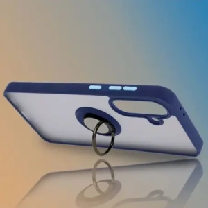 Hurtownia GSM - Bizon Case Hybrid Ring Samsung Galaxy A36 5G fumuriu cu ramă albastră închisă - BIZ9164 - {ean13} - Hurt