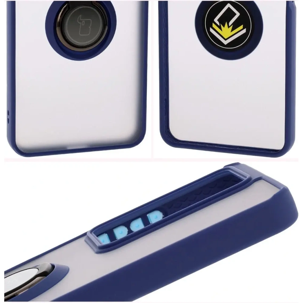 Wholesale Bizon Case Hybrid Ring Realme C75 4G / 14x 5G smoky with a navy blue frame - BIZ9165 - {ean13} - Hurt