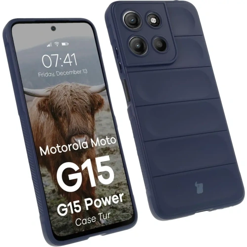 Pancerne etui Bizon Case Tur do Motorola Moto G15 / G15 Power granatowe