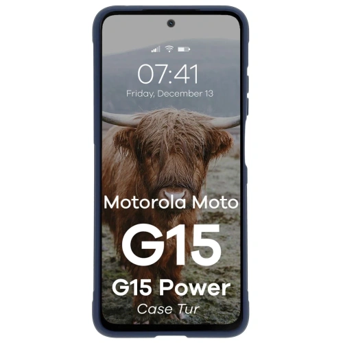 Pancerne etui Bizon Case Tur do Motorola Moto G15 / G15 Power granatowe