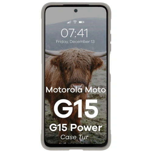 Pancerne etui Bizon Case Tur do Motorola Moto G15 / G15 Power jasnoszare