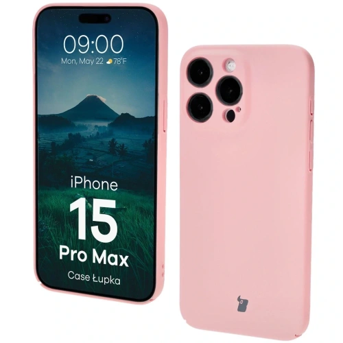 Etui Bizon Case Łupka do Apple iPhone 15 Pro Max różowe