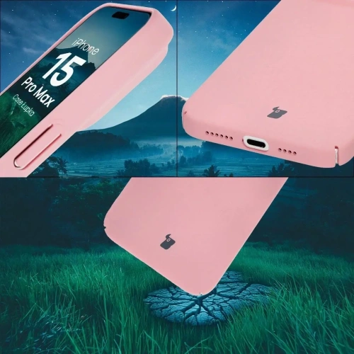 Etui Bizon Case Łupka do Apple iPhone 15 Pro Max różowe