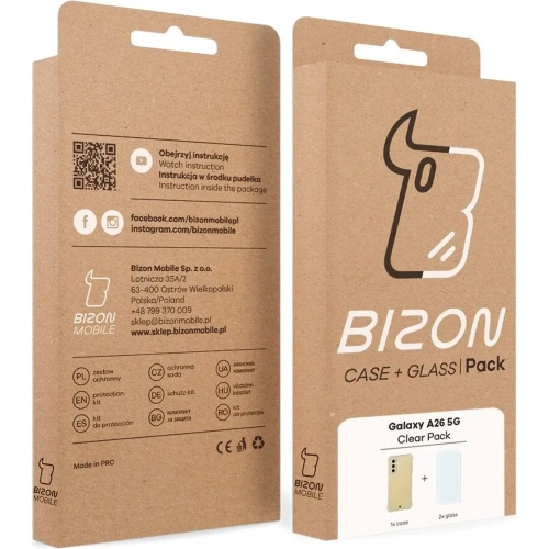 Etui + 2x szkło na ekran Bizon Case Clear Pack do Samsung Galaxy A26 5G