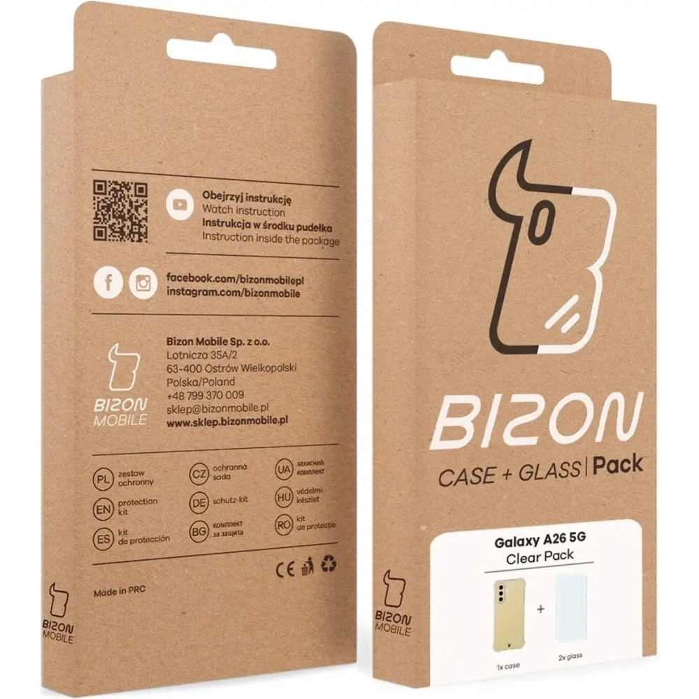 Hurtownia GSM - Bizon Case Clear Pack carcasă + 2x sticlă de protecție pentru ecran Samsung Galaxy A26 5G - BIZ9187 - {ean13} - Hurt