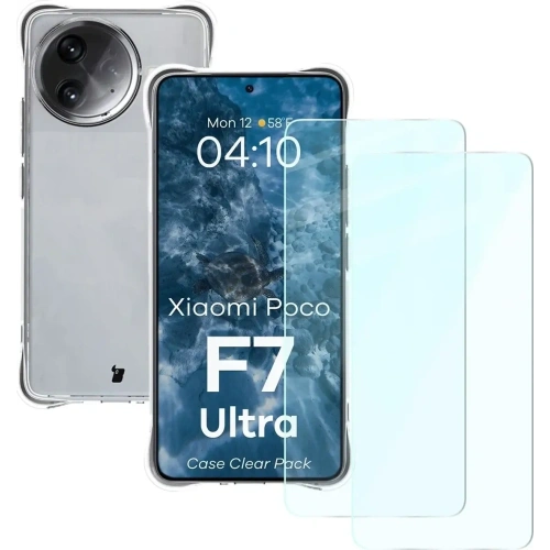 Etui + 2x szkło na ekran Bizon Case Clear Pack do Xiaomi Poco F7 Ultra