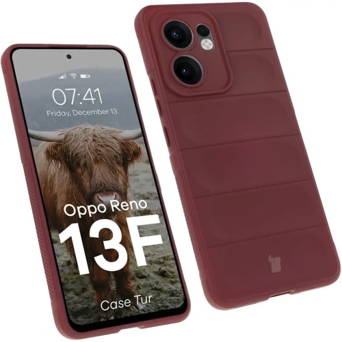 Pancerne etui Bizon Case Tur do Oppo Reno13 F burgundowe