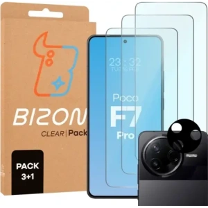 Hurtownia GSM - Bizon Clear 2 Pack 3x gehärtetes Glas + 1x Linsenschutz für Xiaomi Poco F7 Pro - BIZ9191 - {ean13} - Hurt