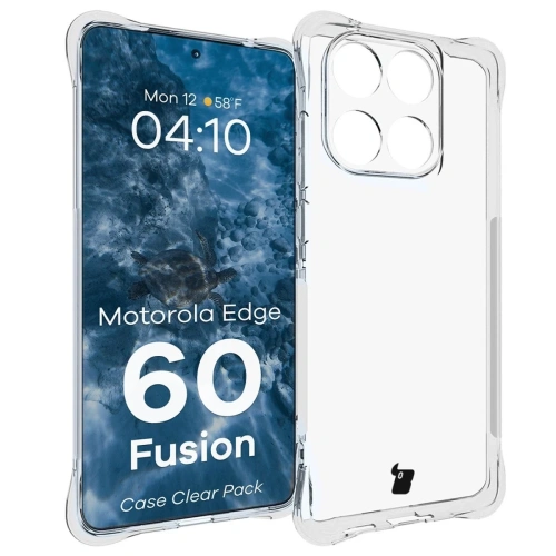 Etui + 2x folia na ekran Bizon Case Clear Pack do Motorola Edge 60 Fusion / Edge 60