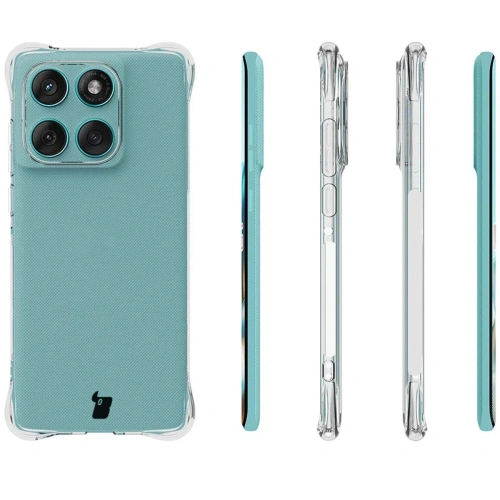 Etui + 2x folia na ekran Bizon Case Clear Pack do Motorola Edge 60 Fusion / Edge 60