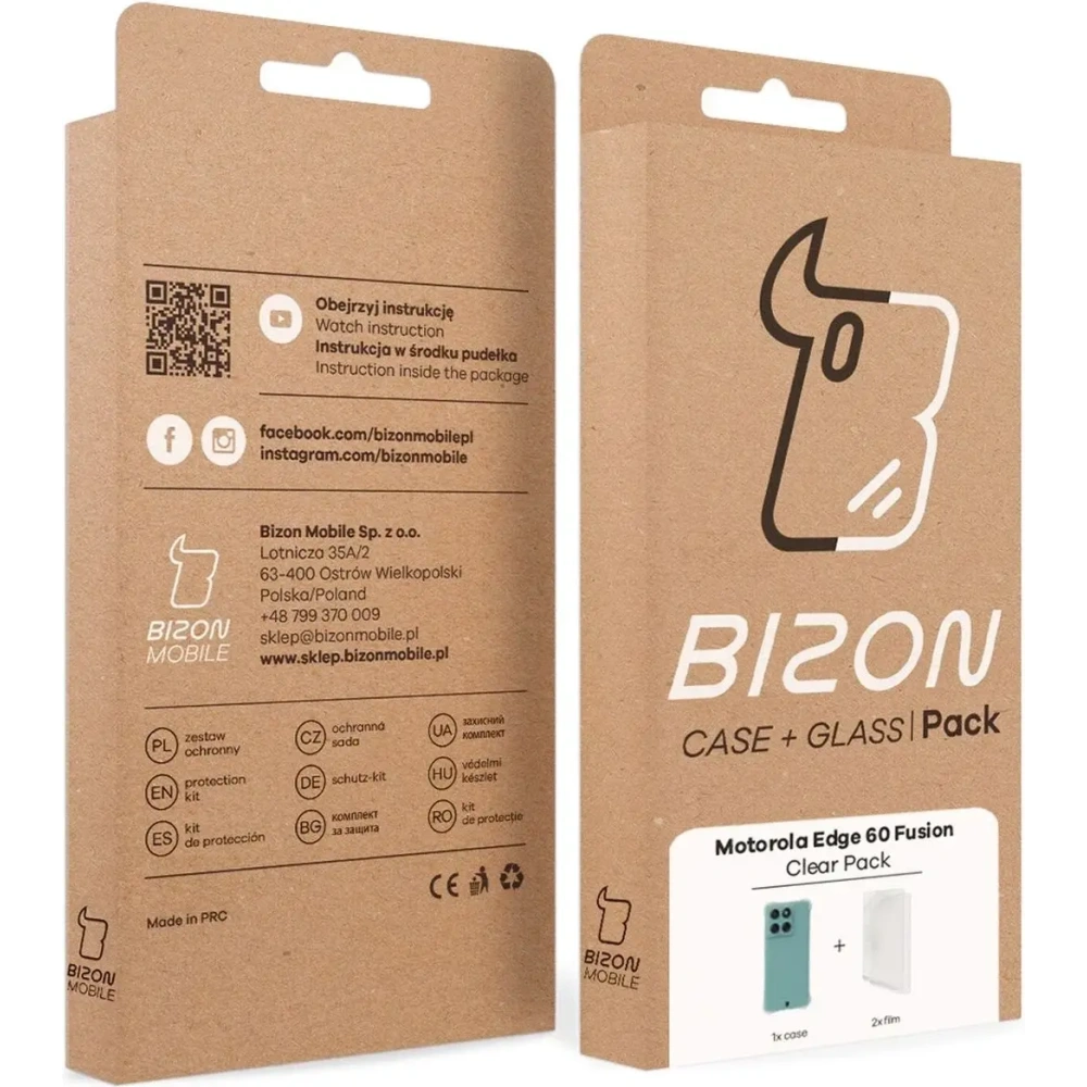 Hurtownia GSM - Bizon Case Clear Pack rugalmas tok + 2x kijelzőfólia Motorola Edge 60 Fusion / Edge 60 - BIZ9194 - {ean13} - Hurt