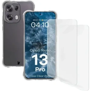 Hurtownia GSM - Bizon Case Clear Pack carcasă flexibilă + 2x folie de protecție pentru ecran Oppo Reno13 Pro - BIZ9195 - {ean13} - Hurt