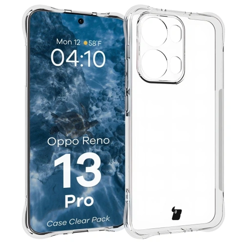 Etui + 2x folia na ekran Bizon Case Clear Pack do Oppo Reno13 Pro
