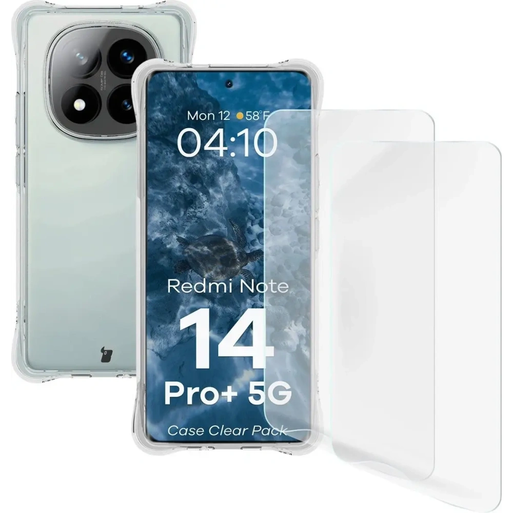 Hurtownia GSM - Bizon Case Clear Pack rugalmas tok + 2x kijelzőfólia Xiaomi Redmi Note 14 Pro+ Plus 5G - BIZ9197 - {ean13} - Hurt
