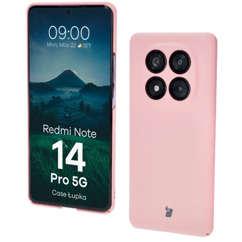 Etui Bizon Case Łupka do Xiaomi Redmi Note 14 Pro 5G różowe