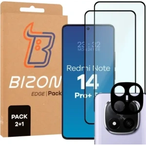 Hurtownia GSM - Bizon Edge 2 3D Csomag 2x edzett üveg + 1x lencsevédő Xiaomi Redmi Note 14 Pro Plus 5G-hez - BIZ9202 - {ean13} - Hurt