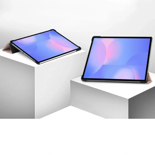 Etui z klapką Bizon Case Tab Croc do Samsung Galaxy Tab S10 FE+ Plus różowozłote