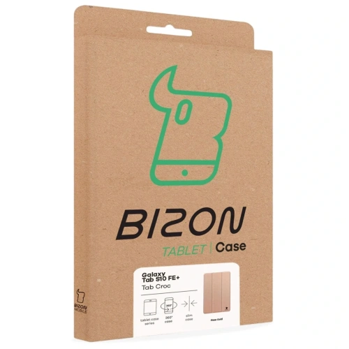 Etui z klapką Bizon Case Tab Croc do Samsung Galaxy Tab S10 FE+ Plus różowozłote