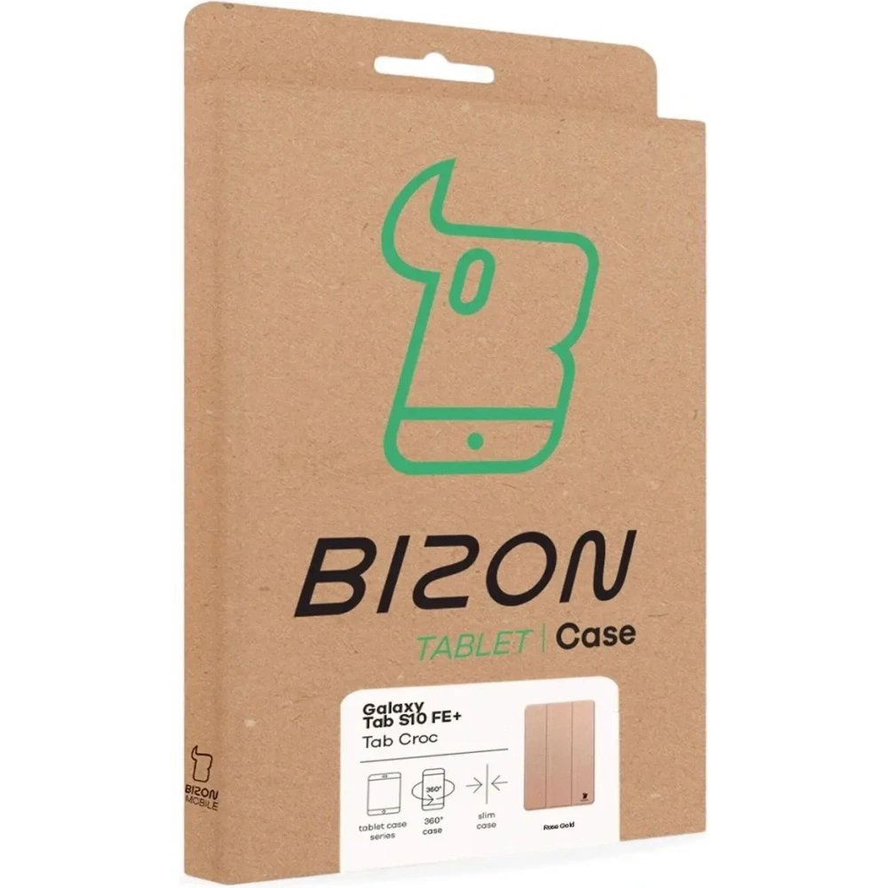 Bizon Case Tab Croc Samsung Galaxy Tab S10 FE+ Plus rose gold