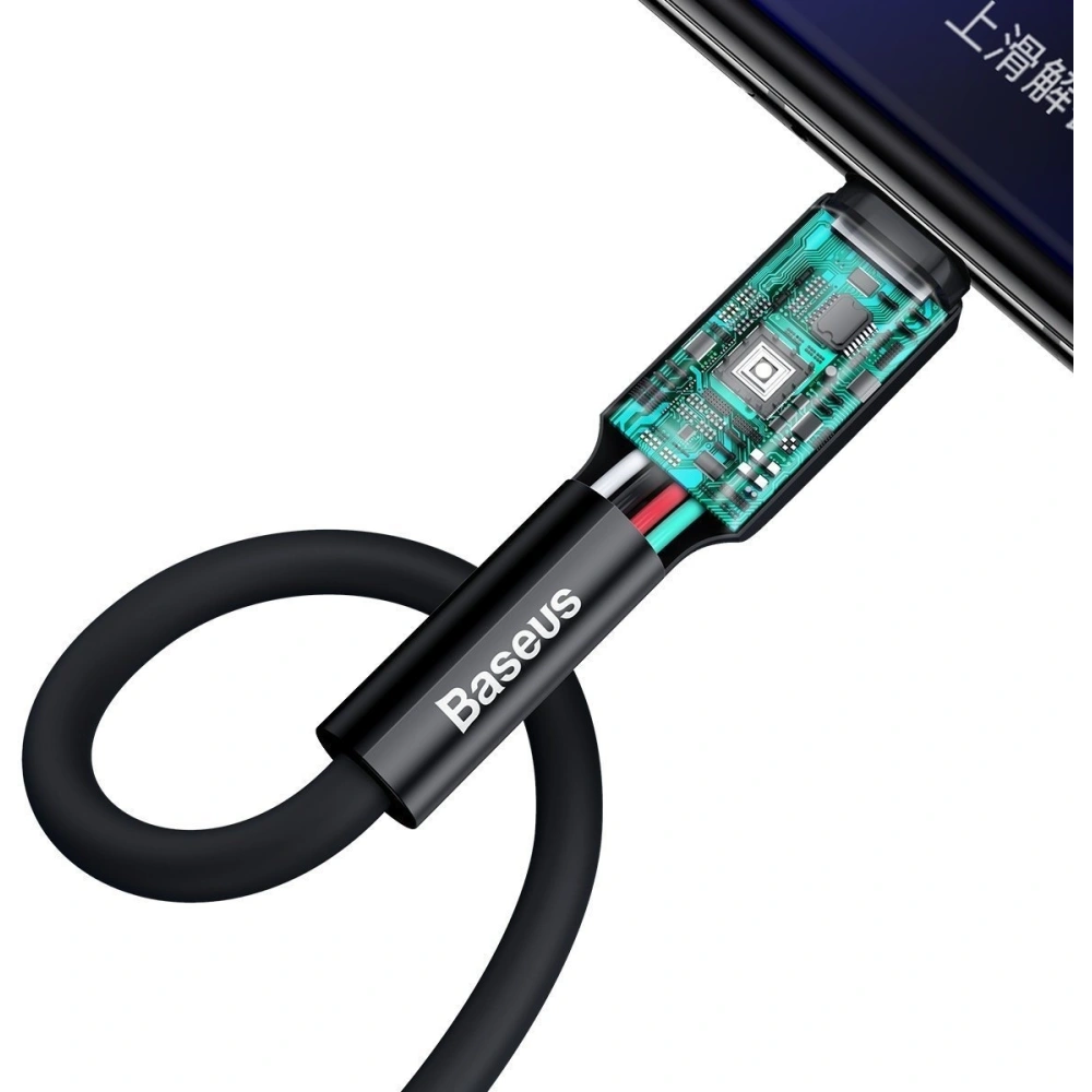 Hurtownia GSM - Kabel USB-C Baseus Silica Gel, 3A, 1m (černý) - BSU1515BLK - {ean13} - Hurt