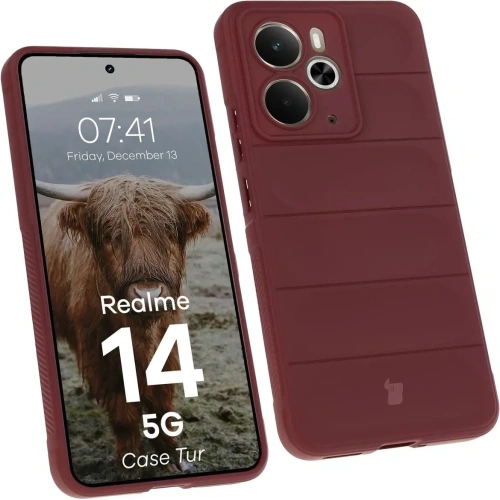 Pancerne etui Bizon Case Tur do Realme 14 5G burgundowe