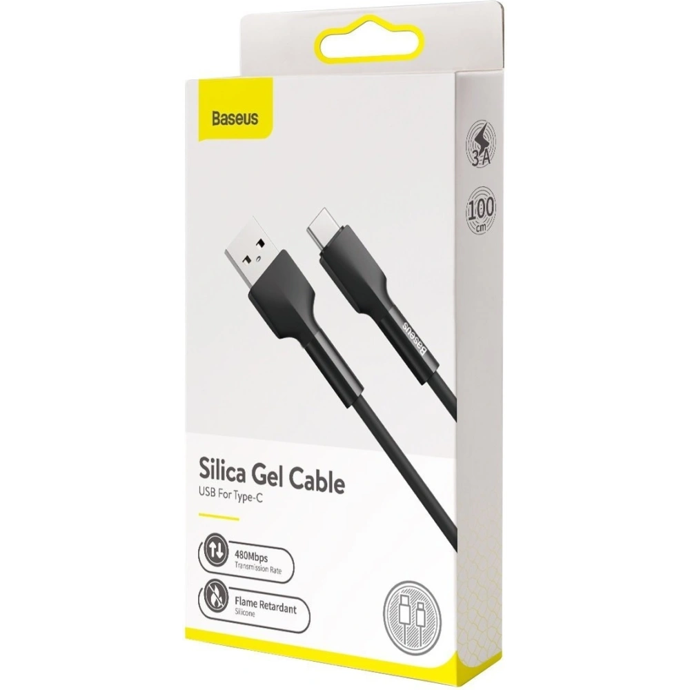 Hurtownia GSM - Kabel USB-C Baseus Silica Gel, 3A, 1m (černý) - BSU1515BLK - {ean13} - Hurt