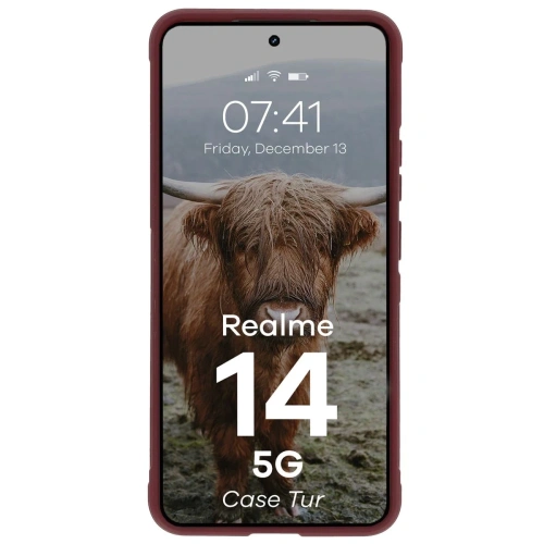 Pancerne etui Bizon Case Tur do Realme 14 5G burgundowe