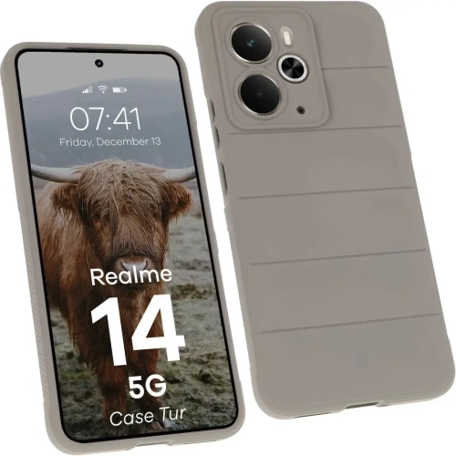 Pancerne etui Bizon Case Tur do Realme 14 5G jasnoszare