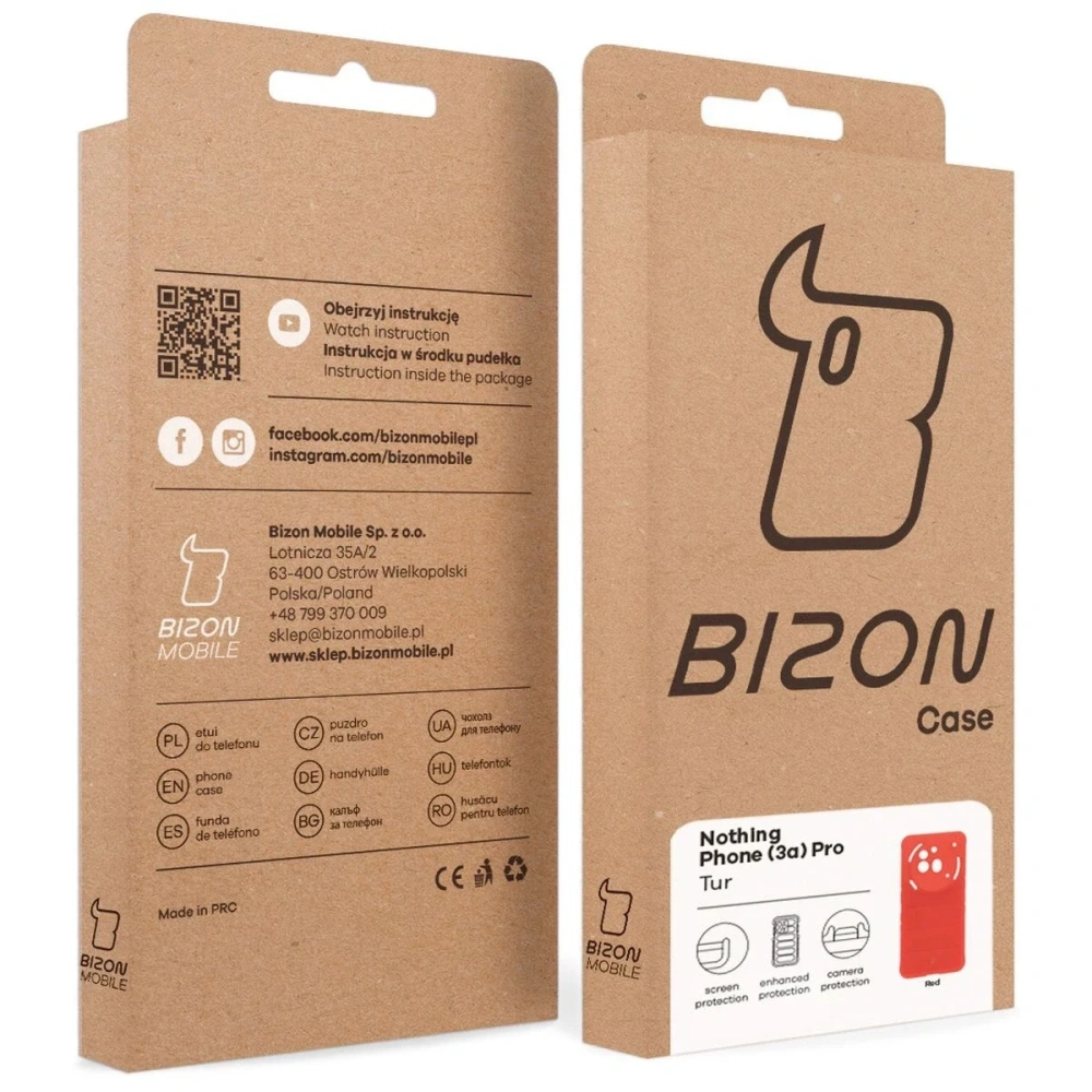 Hurtownia GSM - Pancerne etui Bizon Case Tur do Nothing Phone (3a) Pro czerwone - BIZ9215 - {ean13} - Hurt