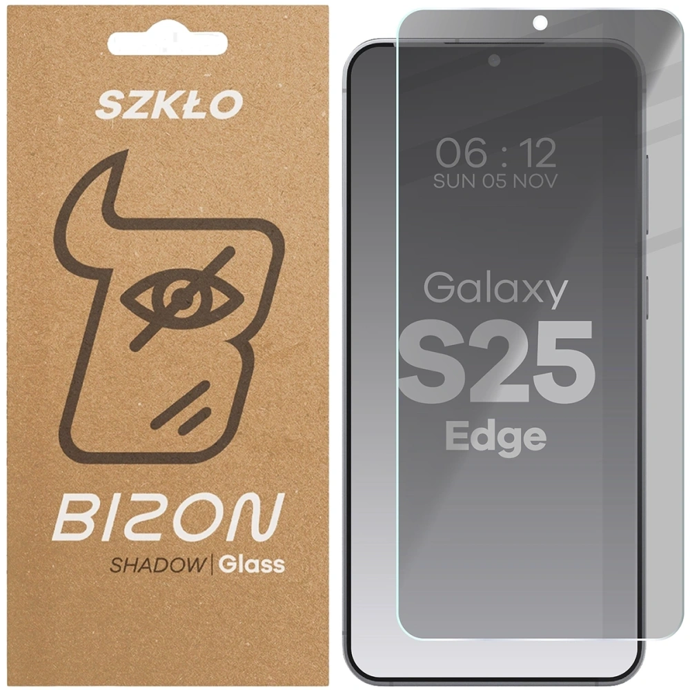 Hurtownia GSM - Prywatyzujące szkło hartowane Bizon Glass Clear Shadow do Samsung Galaxy S25 Edge przyciemniane - BIZ9218 - {ean13} - Hurt