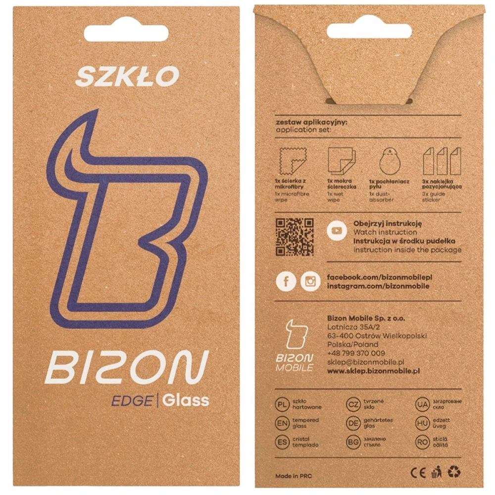 Hurtownia GSM - Szkło hartowane Bizon Glass Edge 2 do Xiaomi Redmi A5 4G / Poco C71 czarna ramka - BIZ9222 - {ean13} - Hurt