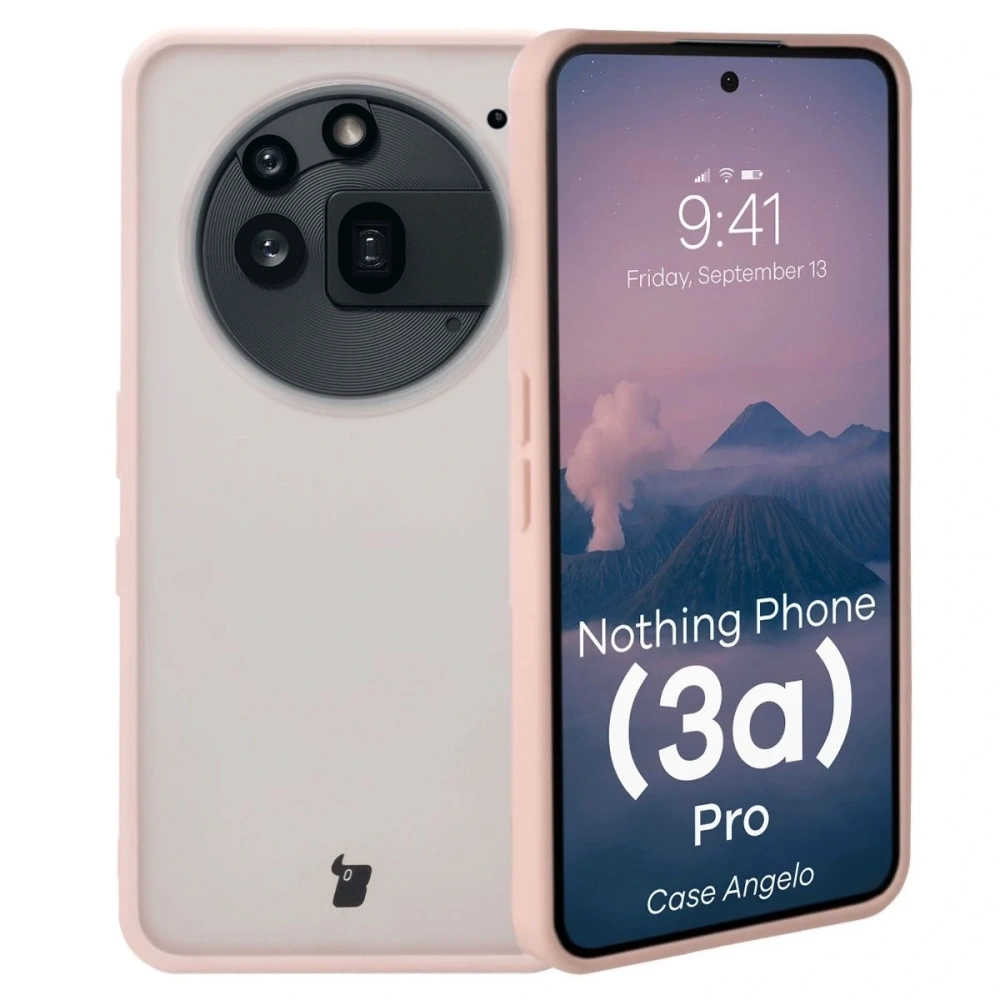 Hurtownia GSM - Etui Bizon Case Angelo do Nothing Phone (3a) Pro półprzezroczyste z różową ramką - BIZ9223 - {ean13} - Hurt