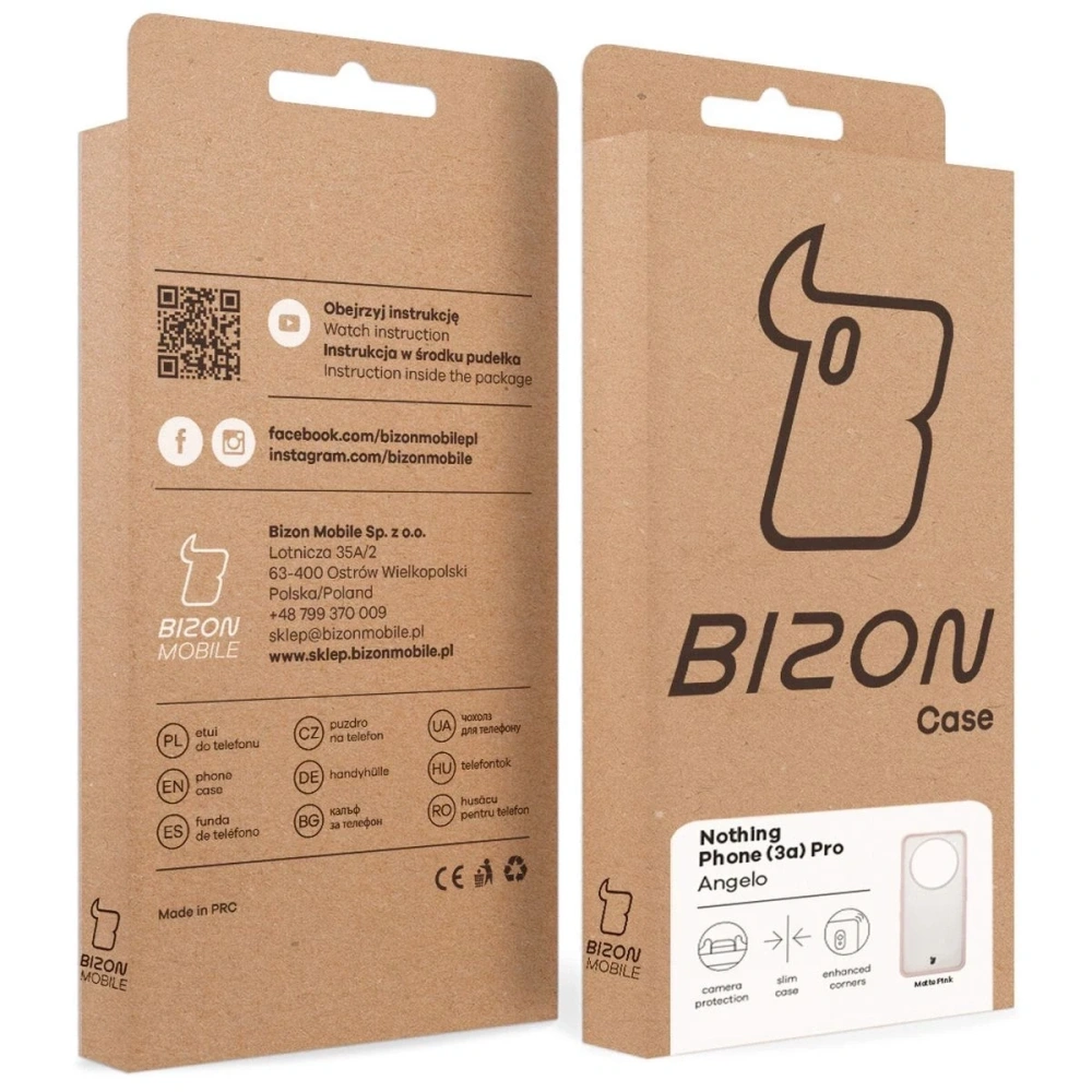 Hurtownia GSM - Etui Bizon Case Angelo do Nothing Phone (3a) Pro półprzezroczyste z różową ramką - BIZ9223 - {ean13} - Hurt